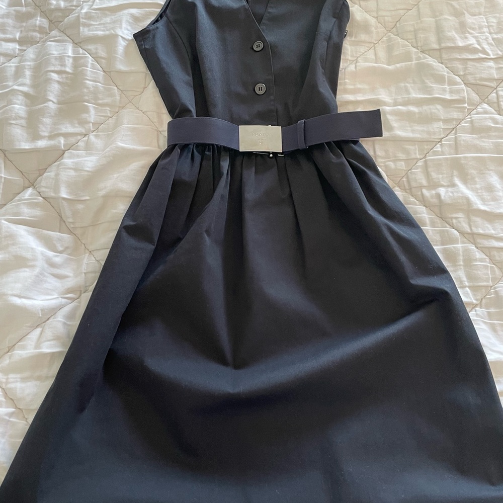Prada dress with logo belt